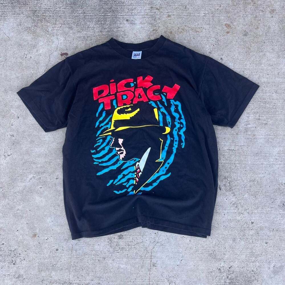 Vintage 1990 Dick Tracy Movie Promo T-Shirt Anvil XL Single Stitch